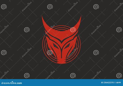 Red Dragon Head Logo stock vector. Illustration of chinese - 236422370