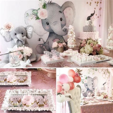 Pink And Gray Elephant Baby Shower - Baby Shower Ideas - Themes - Games