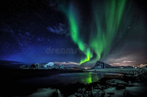 Northern Lights in Lofoten Islands Stock Image - Image of aurora ...