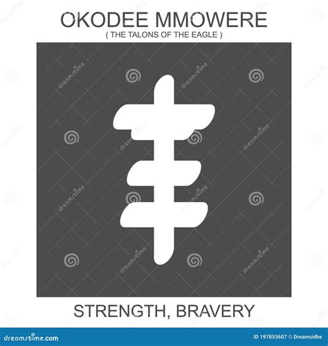 Icon with African Adinkra Symbol Okodee Mmowere. Symbol of Strength and Bravery Stock Vector ...