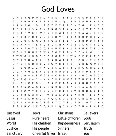 God Loves Word Search - WordMint