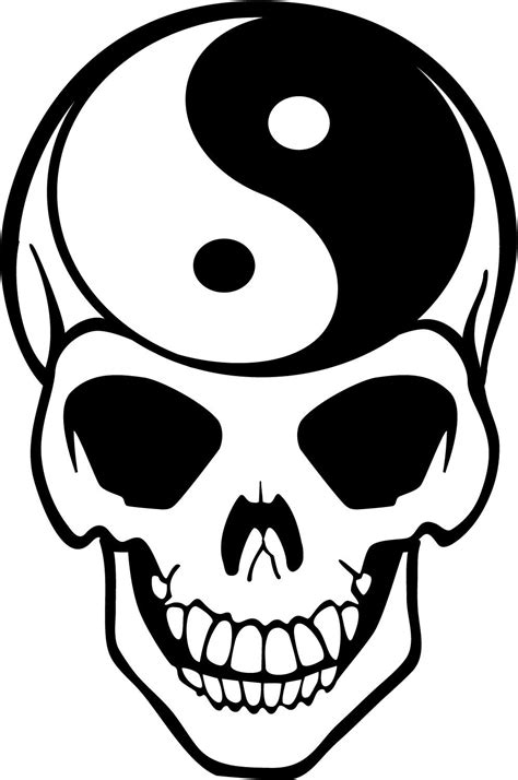 Skull, Yin yang, Yin yang art