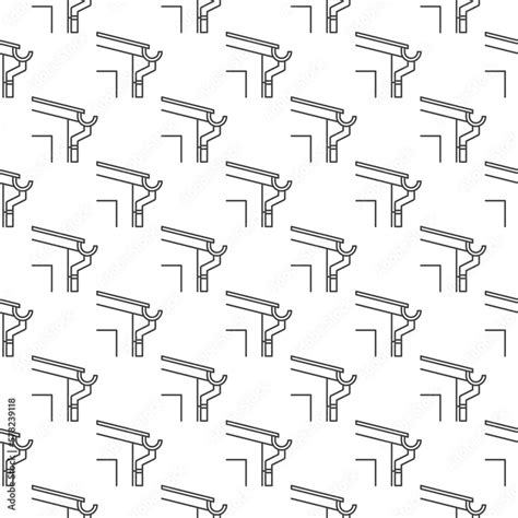 Roof Gutter System vector outline seamless pattern Stock Vector | Adobe ...