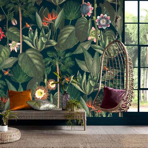 Botanique Jungle Dawn Bespoke Mural | Graham & Brown