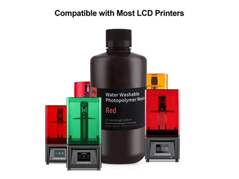 ELEGOO Water Washable 3D Printer Resin, Rapid Resin 405nm LCD UV-Curing Standard Photopolymer ...