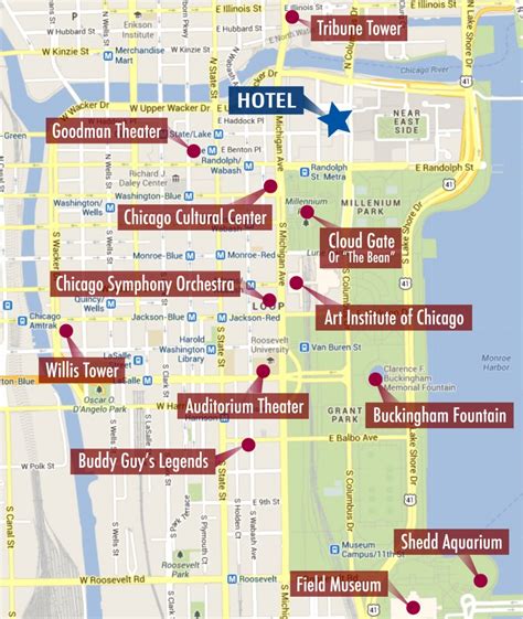 Chicago Tourist Map Printable