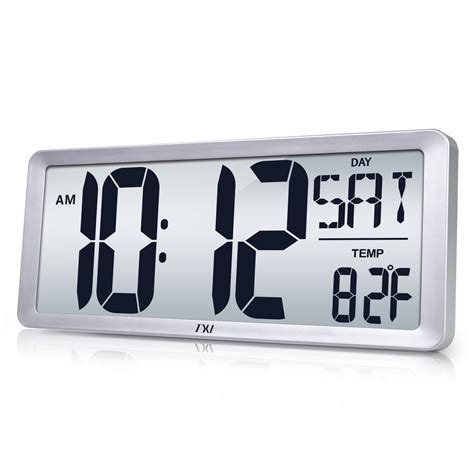 Buy TXL Large Digital Wall Clock with Backlight, 14.17" Battery Operated Alarm Clock with Day ...