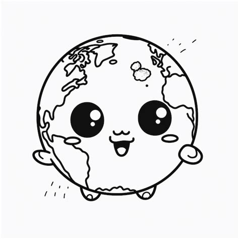 Premium Photo | A drawing of a cartoon earth with a face and a smile generative ai