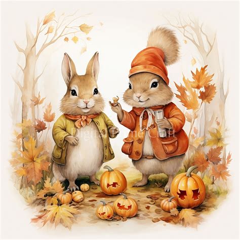 Thanksgiving Clipart, Cute Animals, 8 High Quality Jpgs, Digital ...