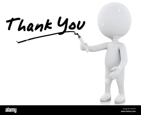 thank you words written by 3d white people Stock Photo - Alamy