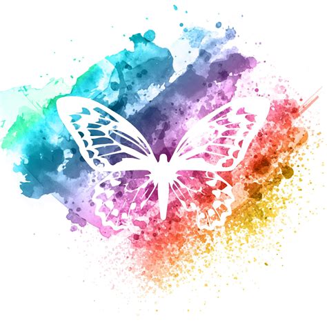 Abstract butterfly design on watercolor texture 1307809 Vector Art at ...