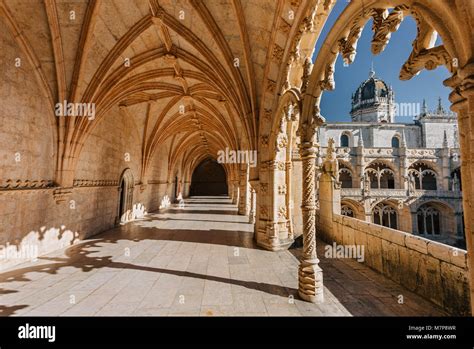 Architecture of Jeronimos Monastery in Lisbon, Portugal. Manueline ...