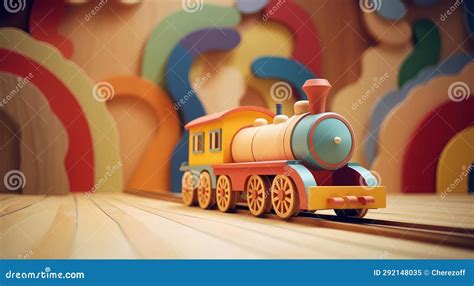 Wooden Toy Steam Locomotive Stock Image - Image of casual, baby: 292148035