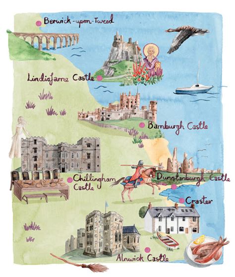 Map of Northumberland’s Castles for Britain Magazine – Hireillo | Hire ...