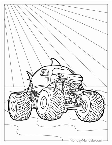 Coloring For Kids Megalodon Coloring Page Megalodon Monster Truck ...