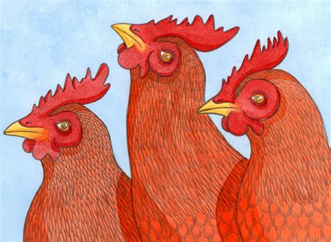 Three French Hens - Emma Cowley Illustration