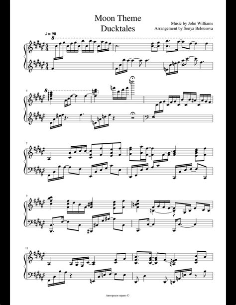 Moon Theme Ducktales (Piano) sheet music for Piano download free in PDF or MIDI