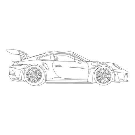 Porsche 992 GT3 Vector Line Drawing Illustration Digital - Etsy Canada