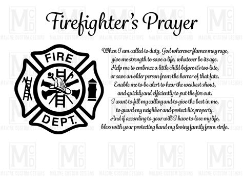 Firefighter Prayer SVG
