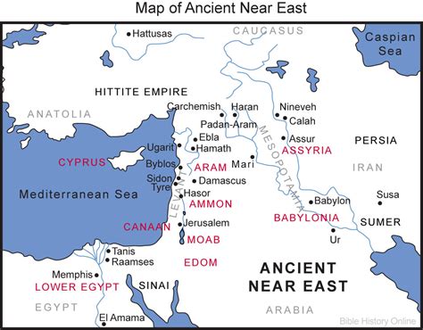 Map of the Ancient Near East (Bible History Online)