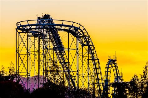 Free Photo | Silhouette roller coaster