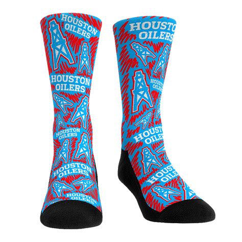 Houston Oilers Socks - Throwback Logo Sketch - NFL Socks - Rock 'Em Socks