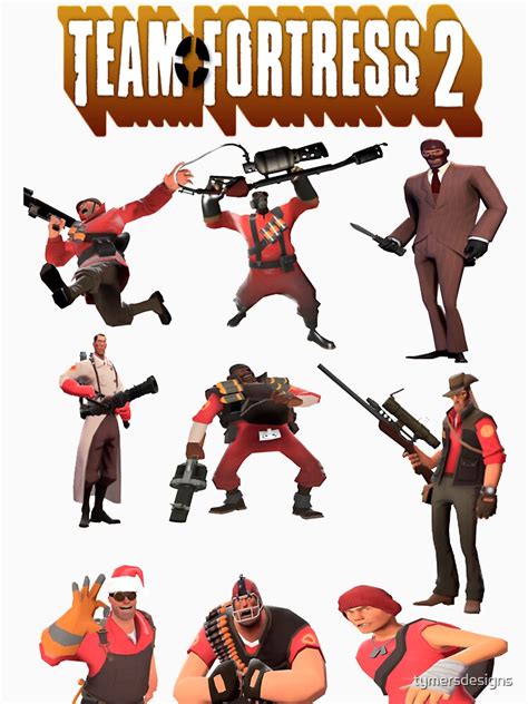 "Team Fortress 2 - All Characters / Classes with TF2 Logo" T-shirt by ...