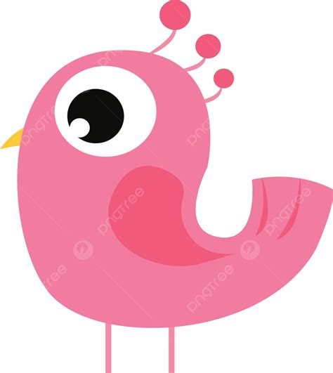 Pink Birdvector Or Color Illustration Cute Spring Colorful Vector, Cute, Spring, Colorful PNG ...