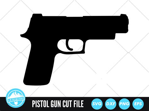 Pistol Gun SVG | 9mm Pistol Cut File | Handgun SVG By LD Digital | TheHungryJPEG