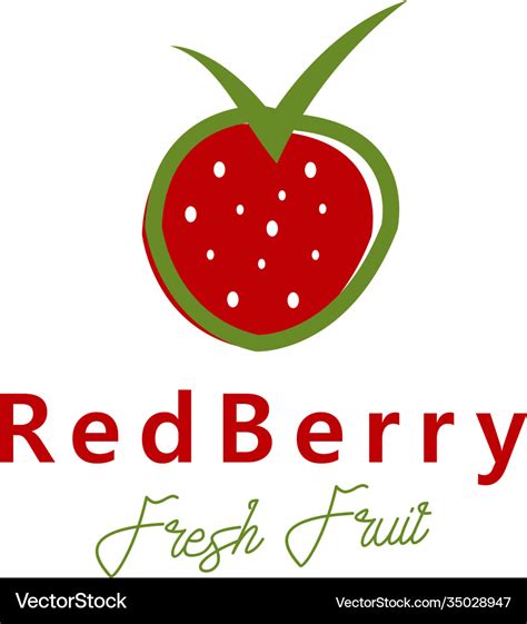 Red berry logo design for product and store berry Vector Image