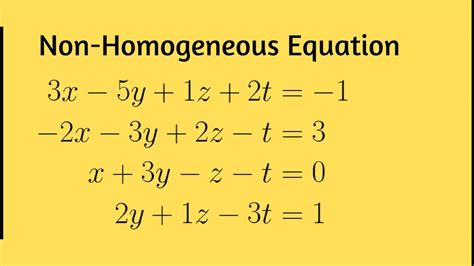 System of Linear Non homogeneous equations - YouTube