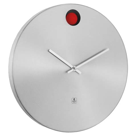 Aluminum Wall Clock With Red Pendulum | Aluminums, Sleek, Basic, Contemporary, Bright-Red ...