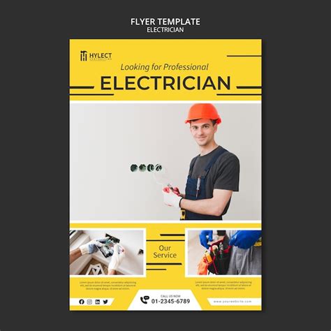 Free PSD | Electrician flyer template