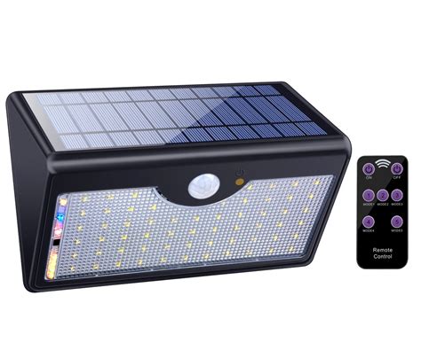 Solar Lights Outdoor with Remote Control, 1300LM 60 LED Wireless ...