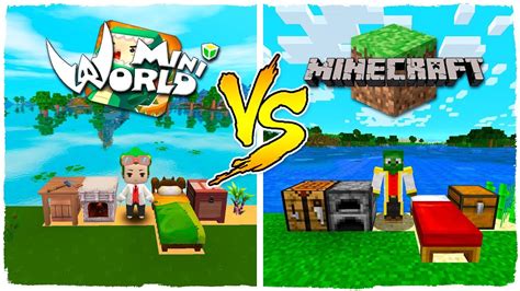 ¡MINI WORLD VS MINECRAFT EN EL MUNDO DE LOS ALMENDRUQUIS! - YouTube