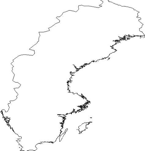 Blank Outline Map of Sweden