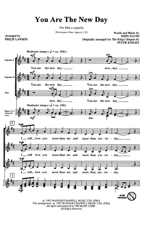 You Are the New Day (SSA ) arr. Peter Knight | J.W. Pepper Sheet Music