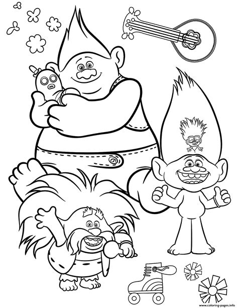 Free Trolls 2 World Tour Coloring page Printable