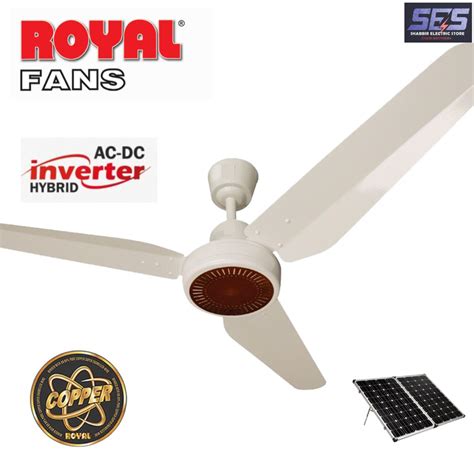 ROYAL FAN (AC-DC Ceiling Fan Inverter Hybrid) - Remote Control - Copper Winding - 56 inches ...