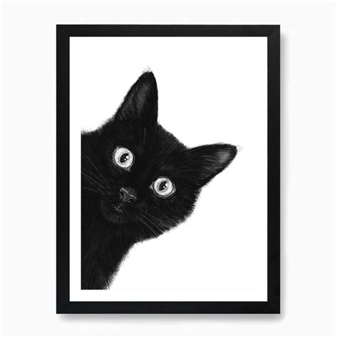 Black Cat Art Print | Black cat artwork, Black cat art, Cat art print