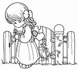 為孩子的色頁 Girl Thinking  Precious Moments coloring Pages sketch template