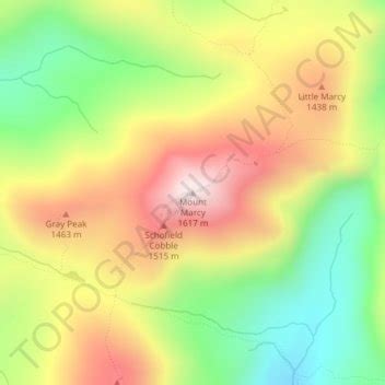 Mount Marcy topographic map, elevation, terrain