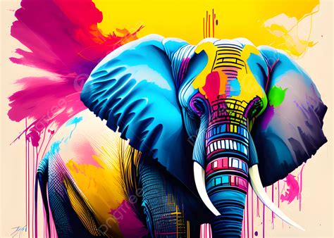 Elephant In Oil Paint Background, Elephant, Elephant Oil Paint ...