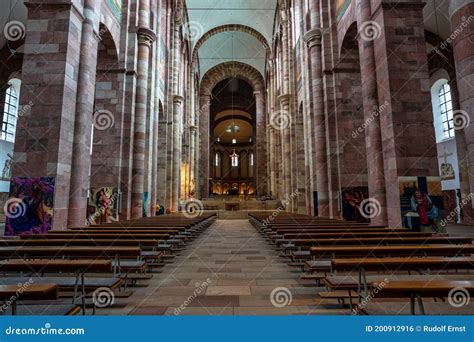 Interior of Cathedral in Speyer, Germany. the Imperial Cathedral Editorial Photo - Image of ...