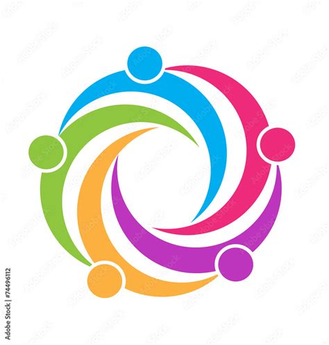 Teamwork unity people logo design Stock Vector | Adobe Stock