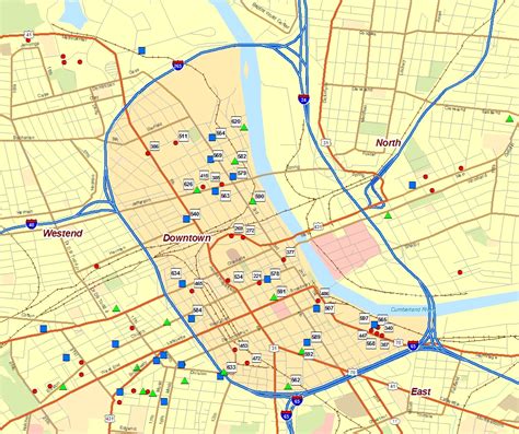 Printable Map Of Downtown Nashville