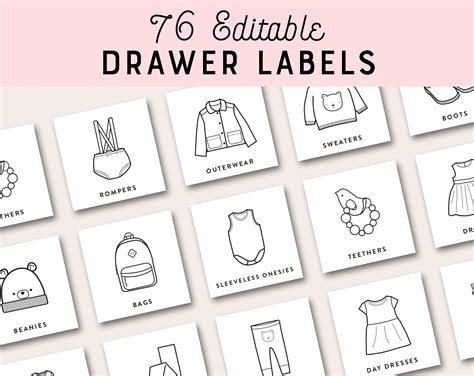 Nursery Labels Clothing Dresser Drawers Baby Kids Closet - Etsy Australia