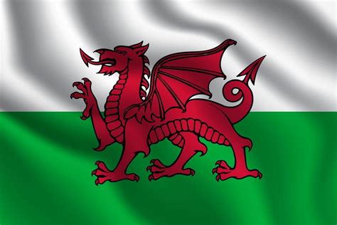 Wales national flag vector illustration with official colors design ...