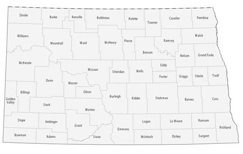 North Dakota County Map - GIS Geography