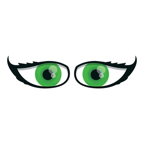 Green eyes icon, cartoon style 14255275 Vector Art at Vecteezy